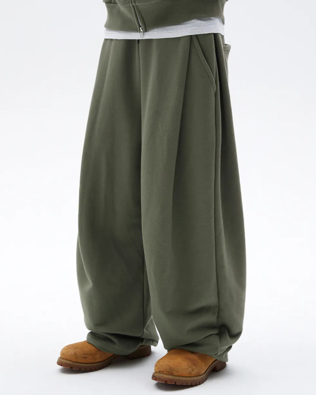 Two Tuck Pants (Dark Olive)