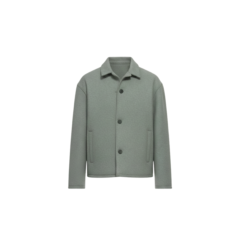 Wool Blend Boxy Jacket In Grey