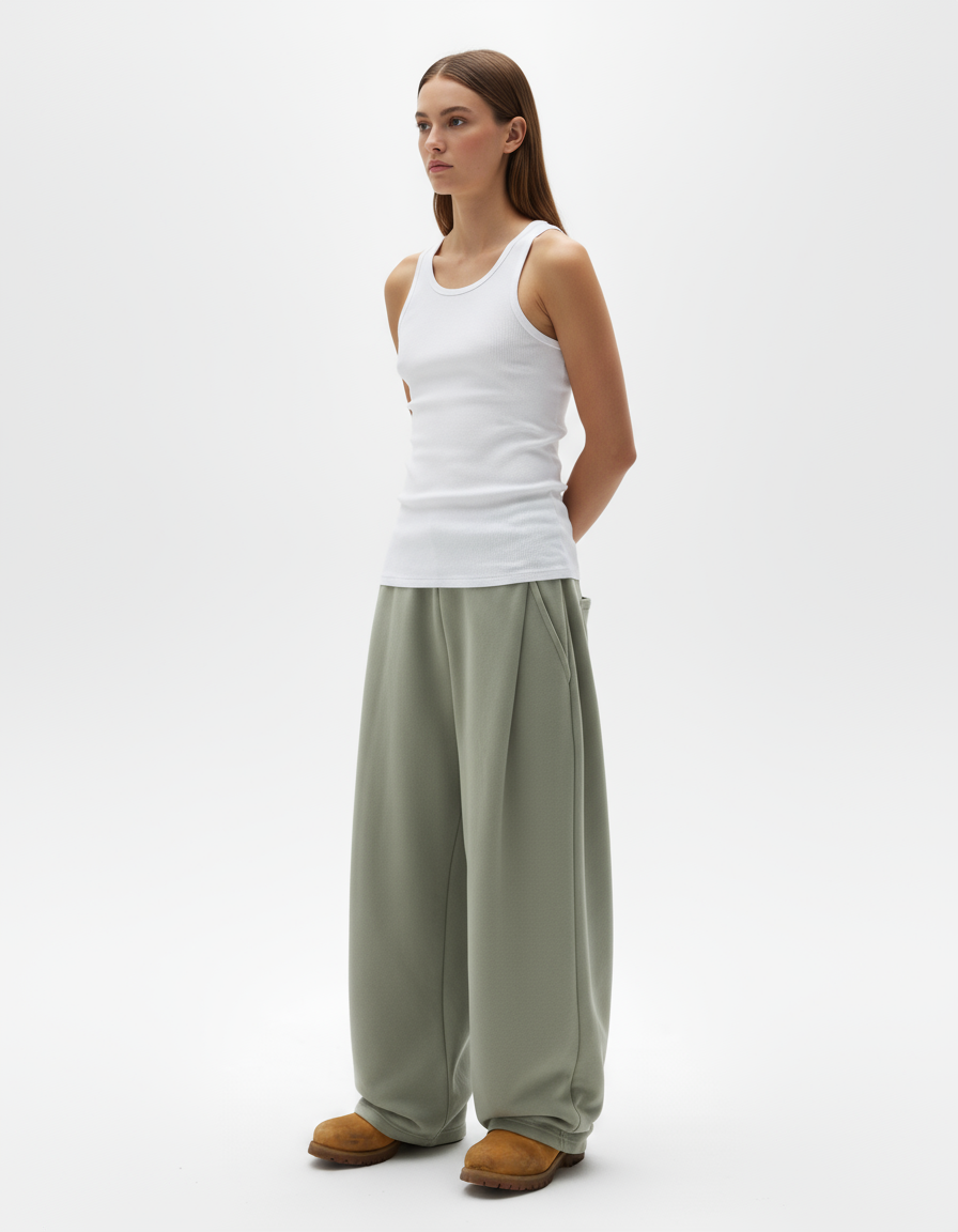 Two Tuck Pants (Olive)
